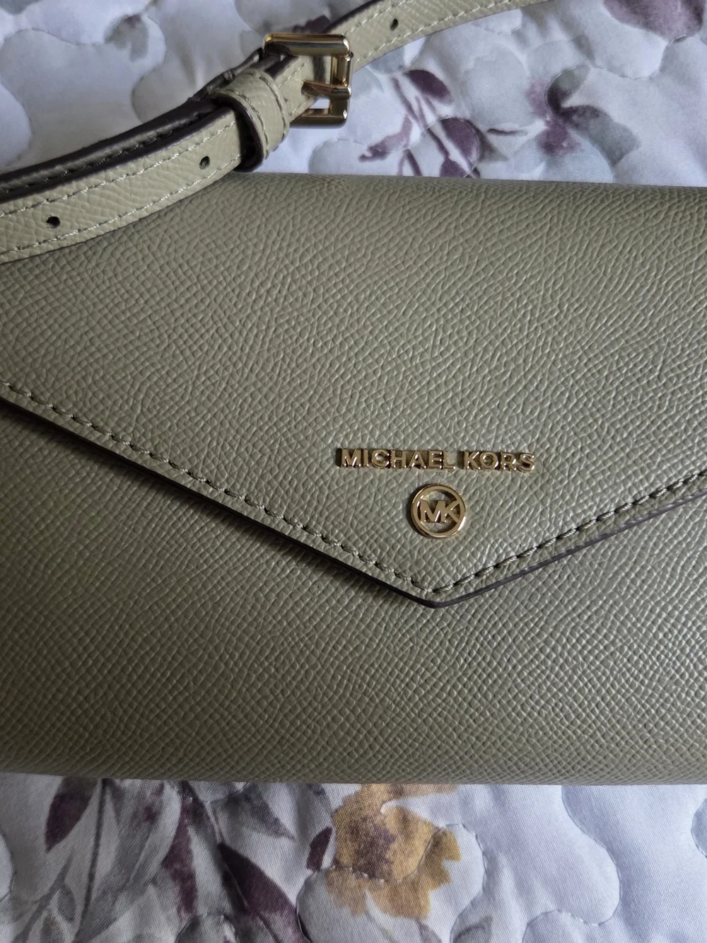 Michael Kors Olive Saffiano Leather Envelope Crossbody